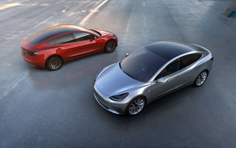 Tesla didn’t give us any official interior views, but we can see the lack of a front grille in the photos. Image via Tesla
